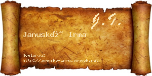 Januskó Irma névjegykártya